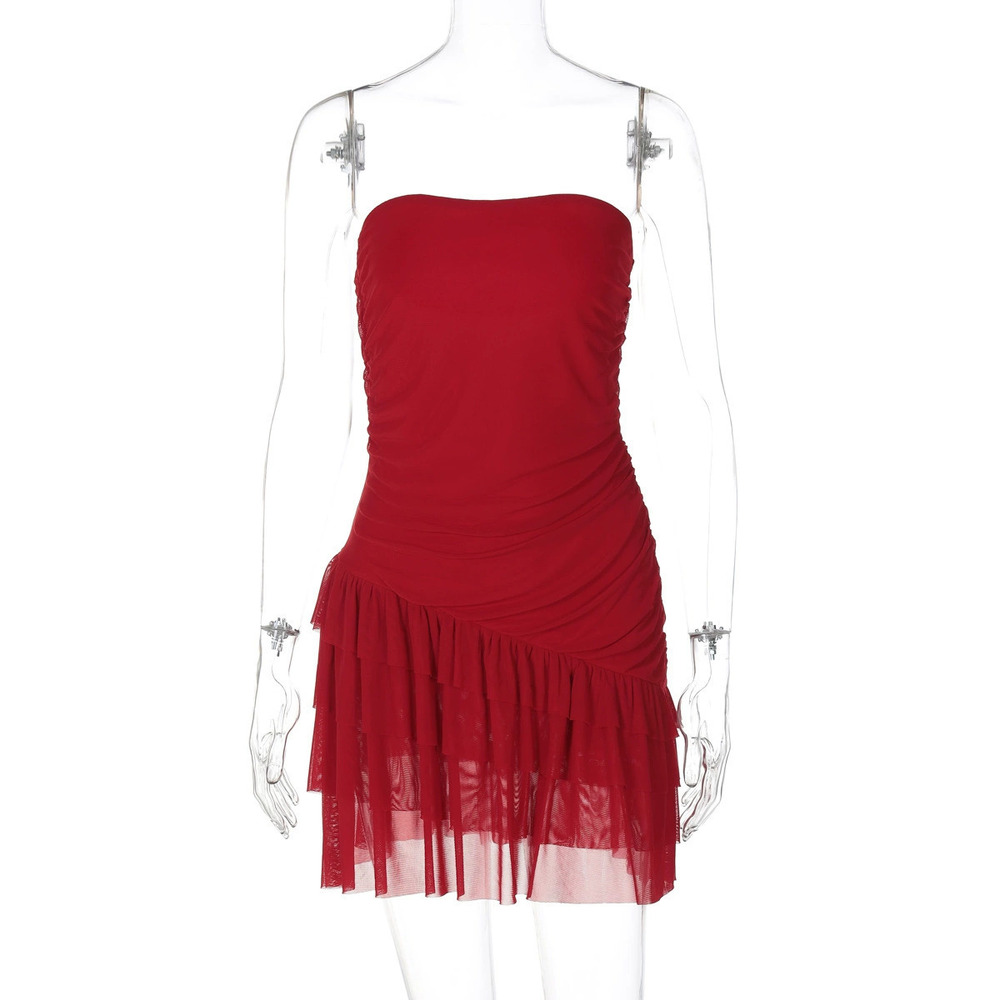 ZARA Sweet Spicy Girl Summer Strapless Slim Fit Cake Mini Dress - Picture 6 of 6
